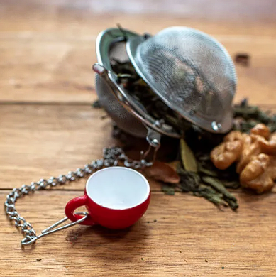 Loose Leaf tea in strainer